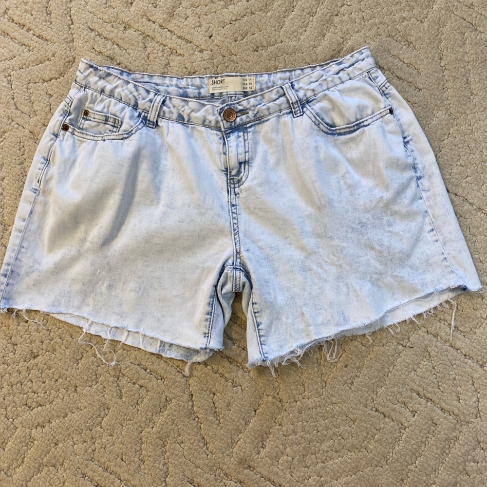 Cotton On High-Rise Classic Cut-Off Denim Shorts Women's Light Blue Jean‎ 10